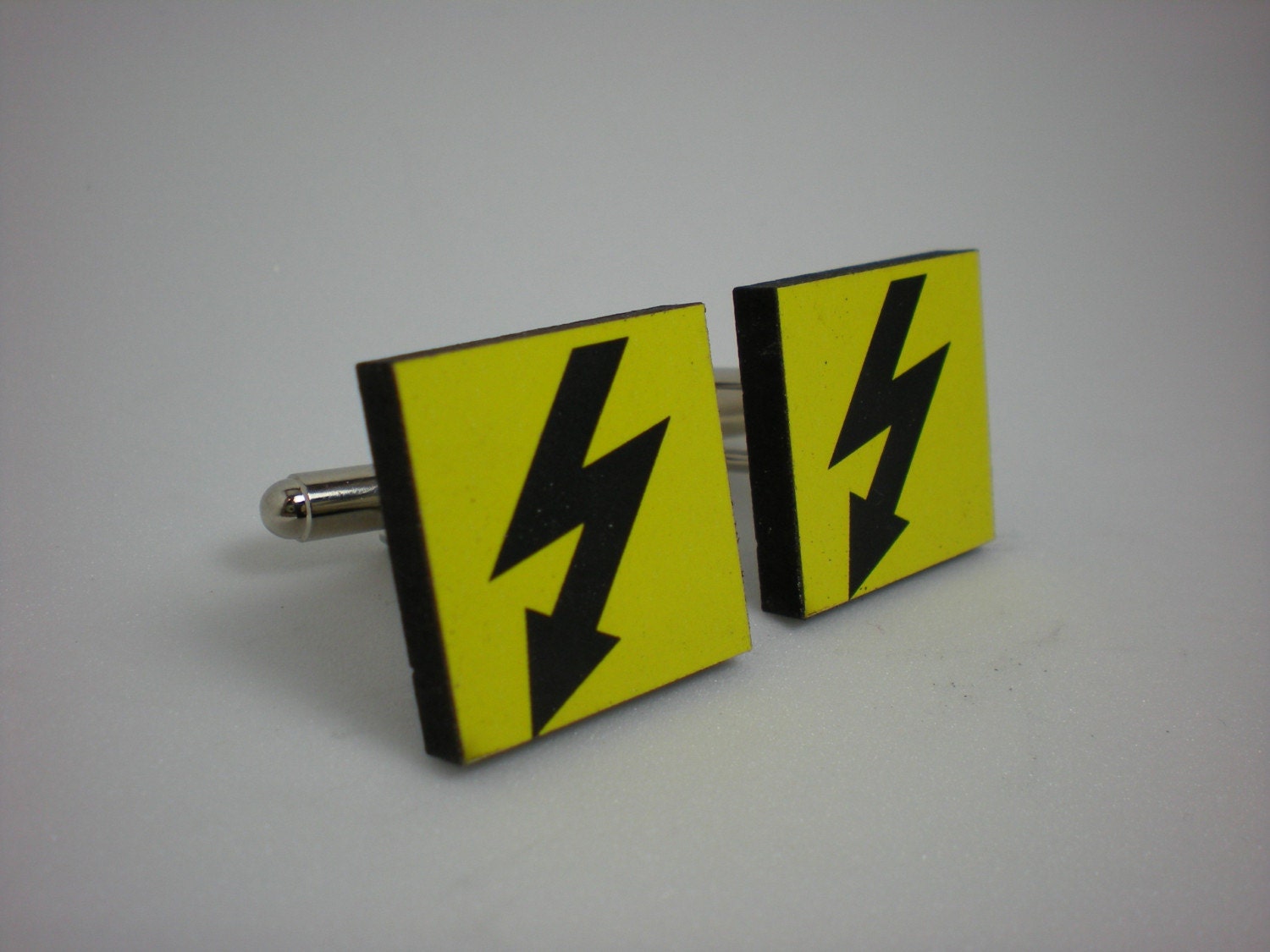 Yellow Lightening Bolt Cufflinks