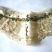 Vintage Lace Fabric Beaded Trim - Gorgeous Handmade Garment Collar - Antique Hand Crafted Sewing Supplies