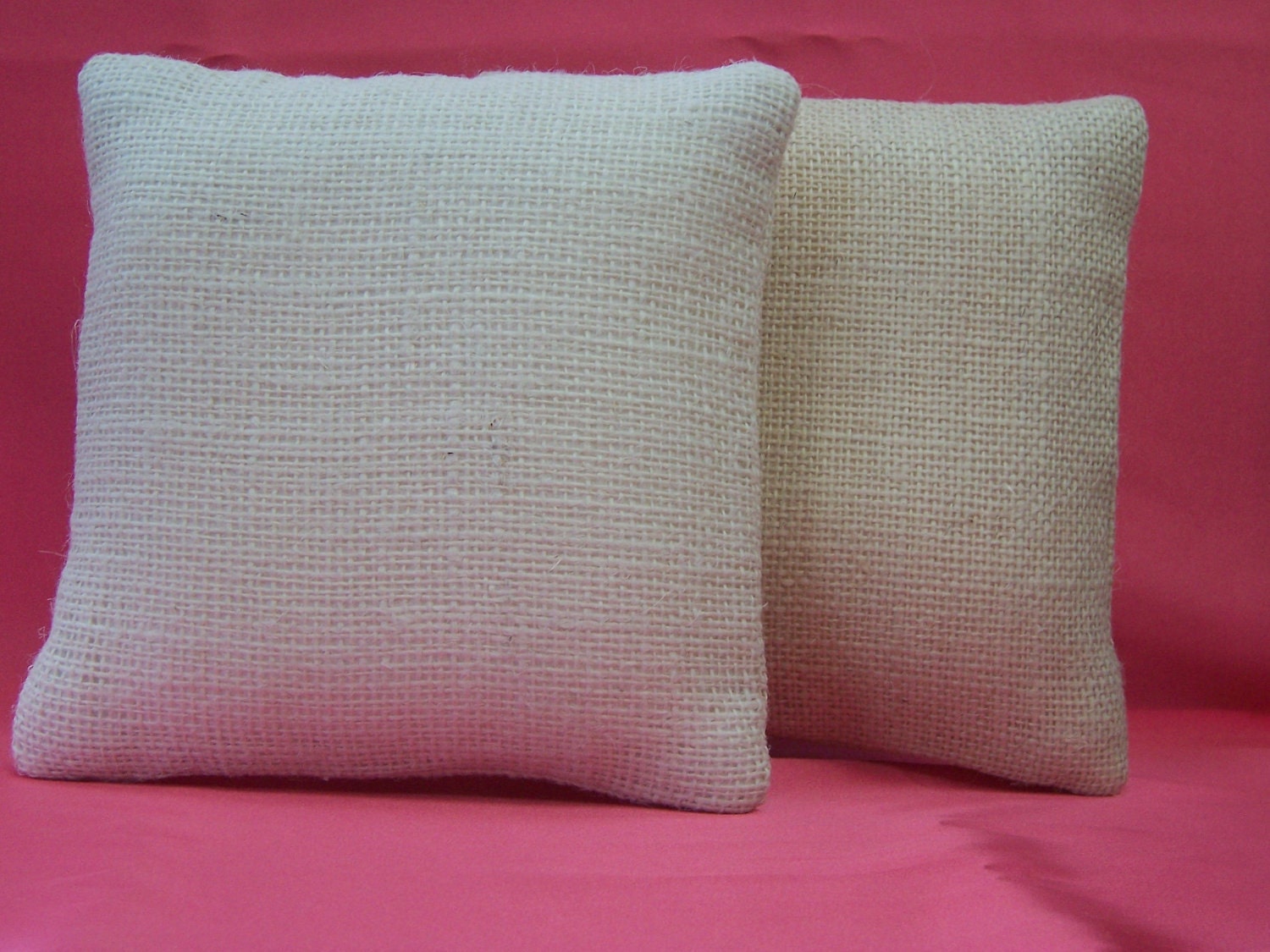 Natural Burlap Custom Designer ring bearer pillow Tan White Ivory Plain basic DIY Project