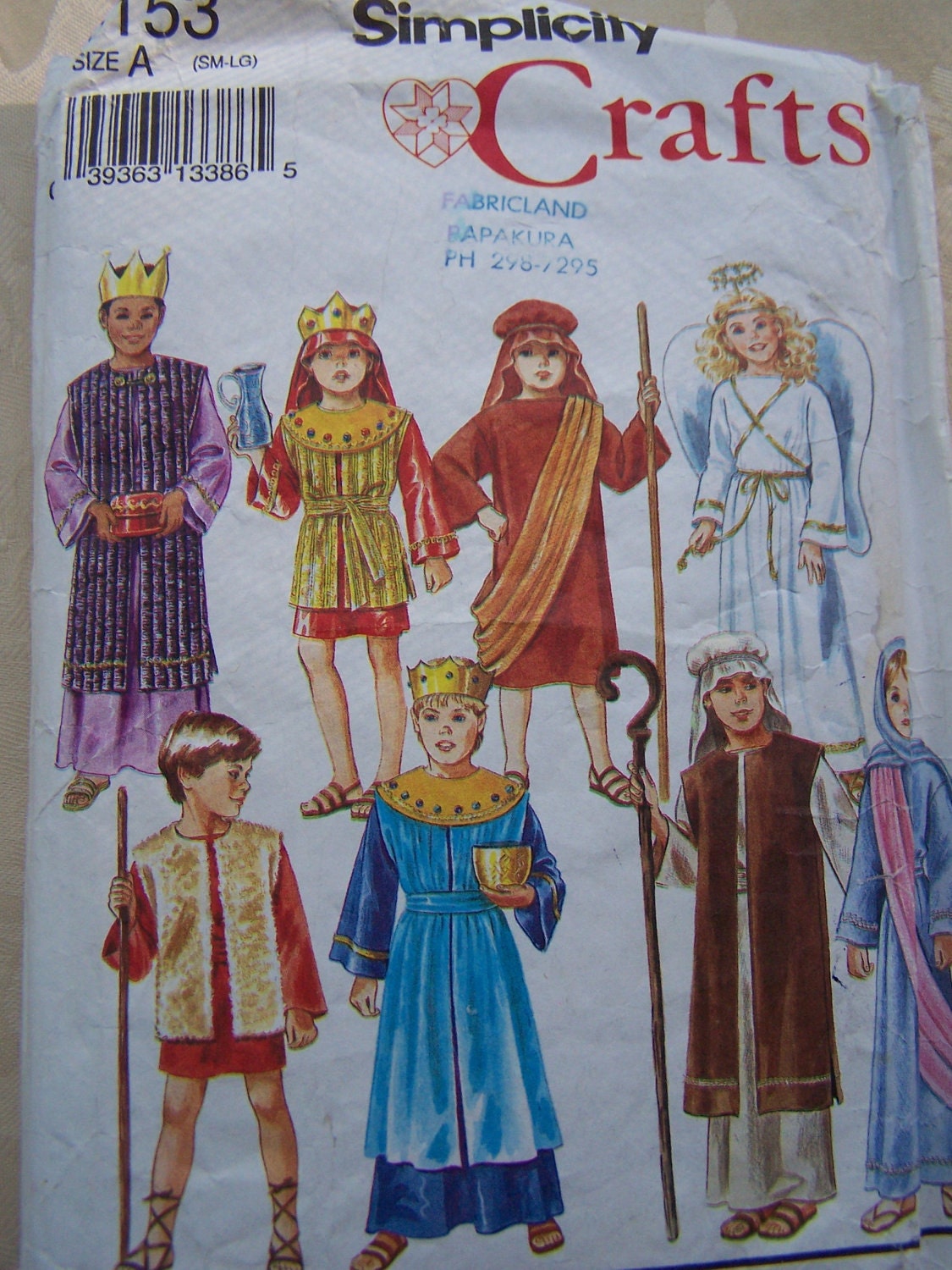 Simplicity 8153 Sewing Pattern, Nativity Costumes, Religious Costumes, Biblical Tunic, Children's Sm.-Lg.