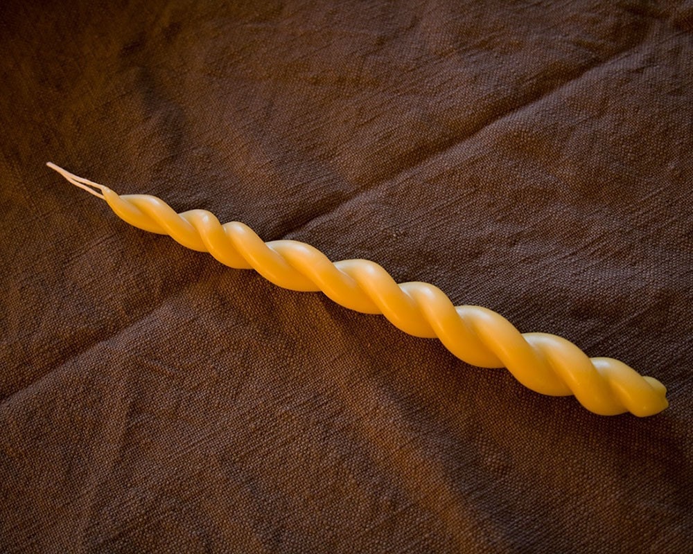 twisty beeswax candle 11 inch