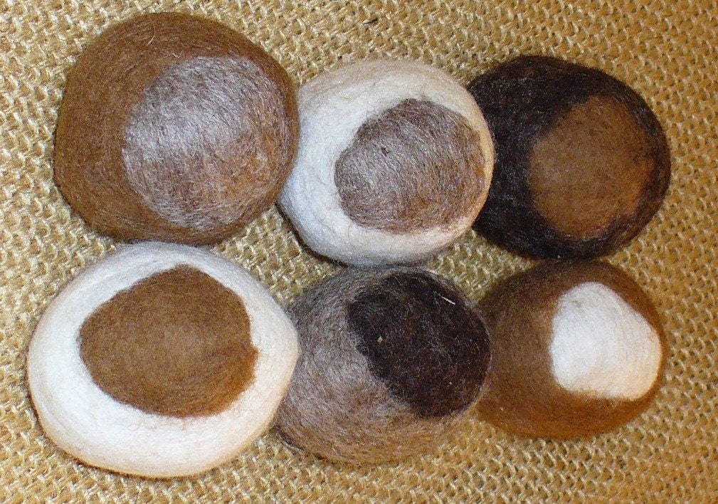 3 felted soap balls