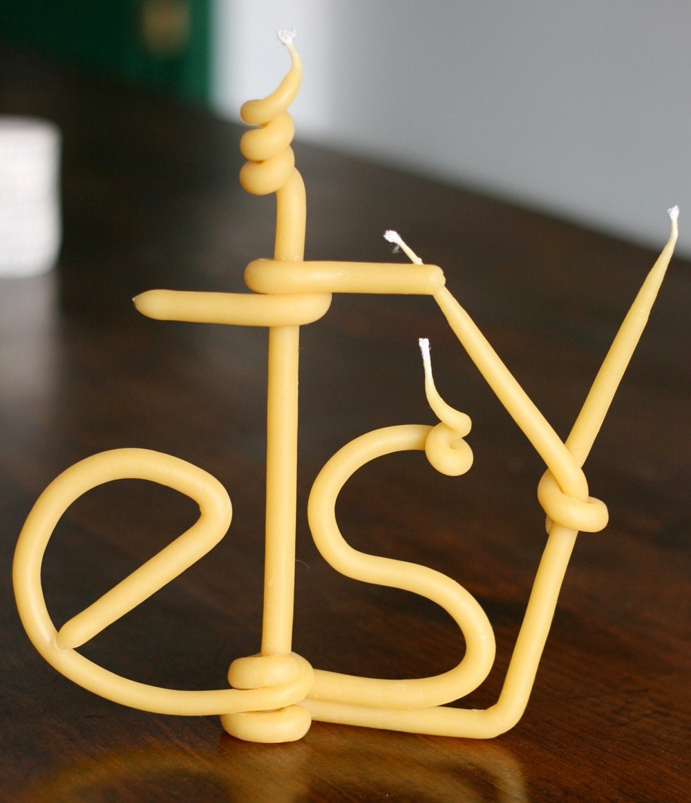 beeswax name candle - custom
