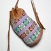 VTG Southwestern Woven Cotton and Leather Backpack Rucksack