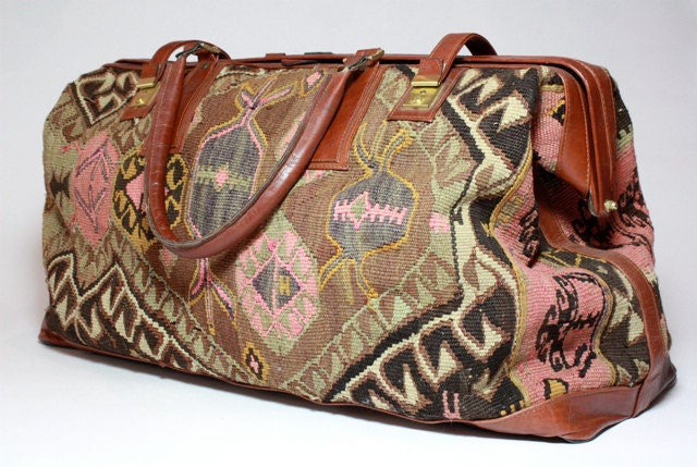 VTG Oversized Turkish Kilim Tapestry Weekender Bag