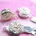 B625SP / 2 Sets / Dia. 9 x 5 mm - SILVER Plated 1 Strand Filigree Box Clasp with A Safety Latch