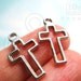sale -20% / J810NC / 10 Pc / 18 x 10 mm - Cast Metal Wire Frame Cross / Crucifix Charms / Pendant Findings