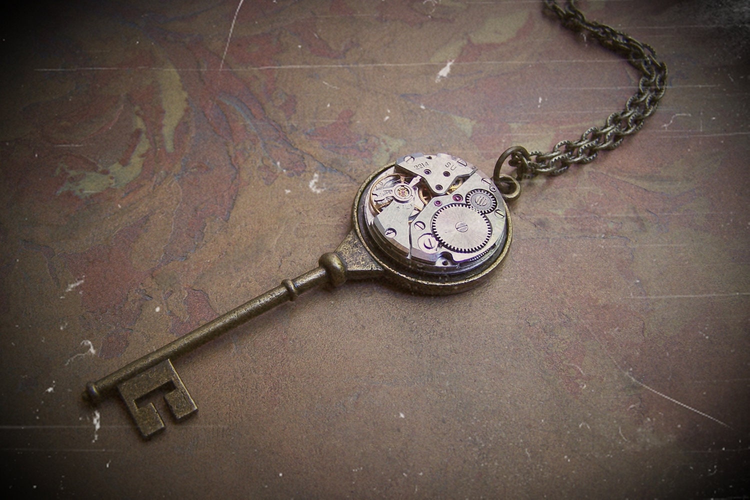 Clockworks Key Necklace Steampunk Jewelry
