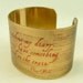 Oscar Wilde's Literary Comedy Play - The Importance of Being Earnest - Never Travel Without My Diary Brass Cuff Bracelet