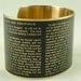Jane Austen Pride and Prejudice Literary Brass Bracelet Cuff in Black