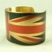 Union Jack Flag British Patriotic Brass Cuff Bracelet - Queen's Jubilee