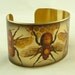 Humble Bumble Honey Bee Brass Cuff Bracelet - Charles Darwin Insect Jewelry