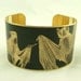 Gothic Vampire Bat Jewelry - Anatomical Black Brass Cuff Bracelet