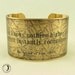 Map of at Baker Street - Mediocrity Knows Nothing - Sherlock Holmes Literary Brass Cuff Bracelet