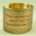 Little Women by Louisa May Alcott - Literary Quote Brass Cuff Bracelet - When Women Are The Advisers