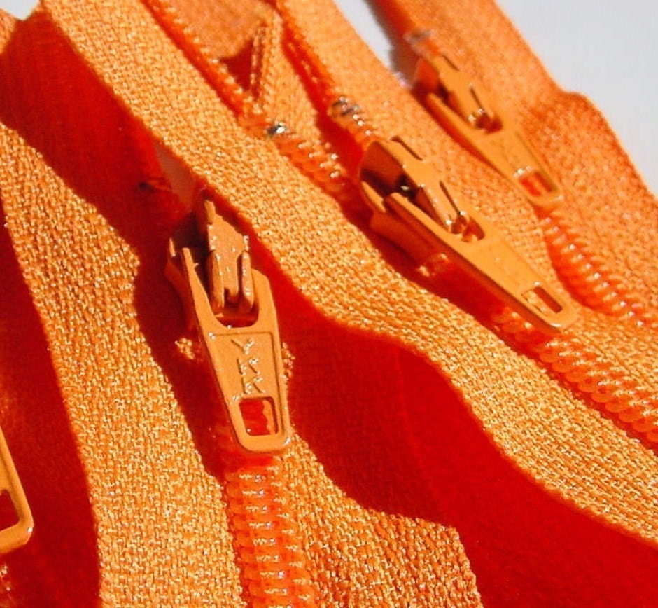 Ten Orange 8 Inch Zippers YKK Color 006