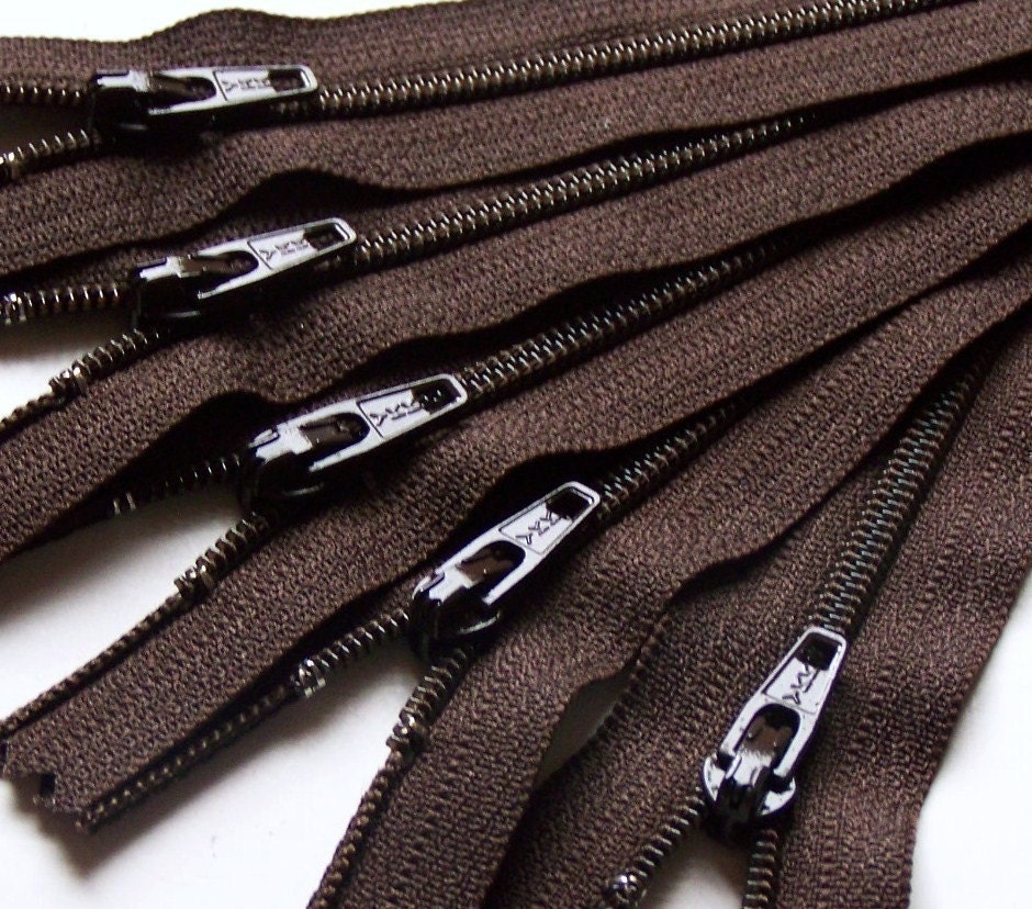 9 Inch Really Dark Brown YKK Zippers Color 141 10pcs