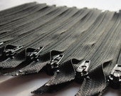 Five 10 Inch Black 3mm Nylon Coil YKK Separating Zippers Color 580