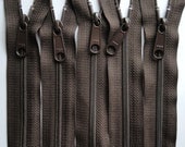Five Autumn Brown 14 Inch 4.5 Ykk Purse Zippers with a Long Handbag Pull Color 141