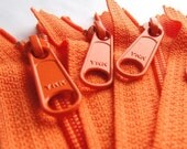 5 Carrot Orange Ykk Zippers 14 Inch Long Pull Purse Zippers Color 523