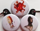 Octopus Zipper Pulls for your purse, bag, backpack, pouch, jacket, hoodie, or anything else you want to make awesome- 3 Piece Set OCT1