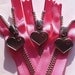 Last 2- Reserved for MaLora- Metal Teeth 7 Inch Zippers with Special Heart Pull - YKK- 2 Pieces- Flamingo Pink 335
