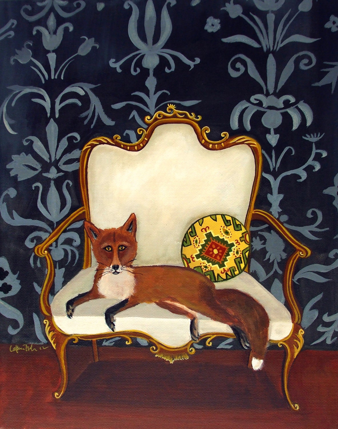 Fox painting  Art Print   French Fox-Open Edition Print  8x10