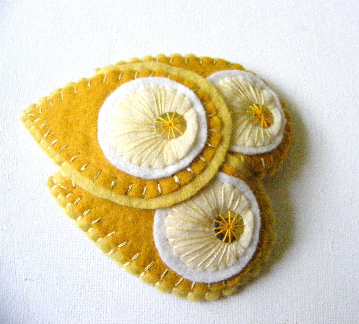 Yellow Felt Fascinator Peacock Style
