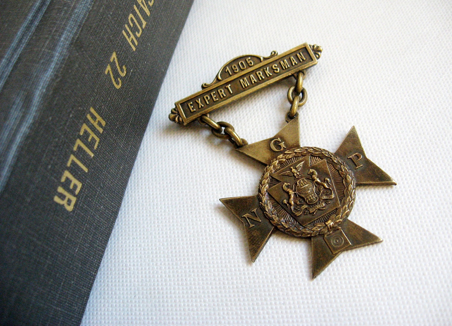Expert Marksman Medal Sterling Pennsylvania National Guard 1905