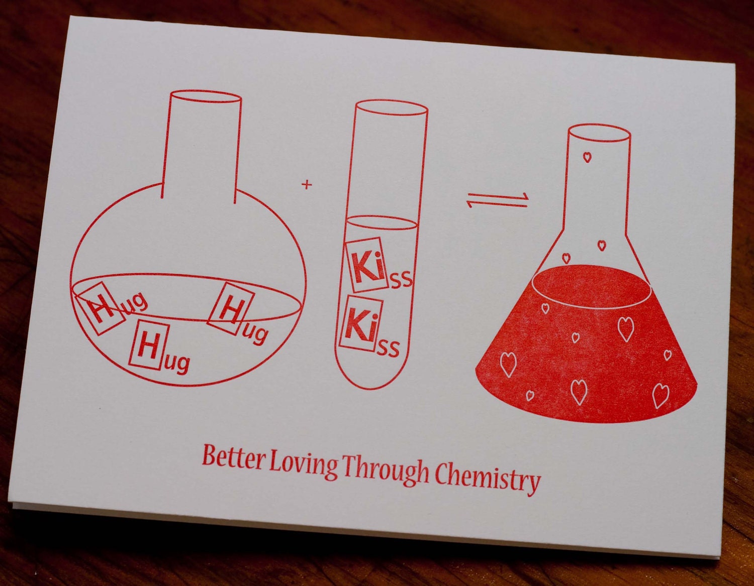 Letterpress Love Card, Better Loving Through Chemistry