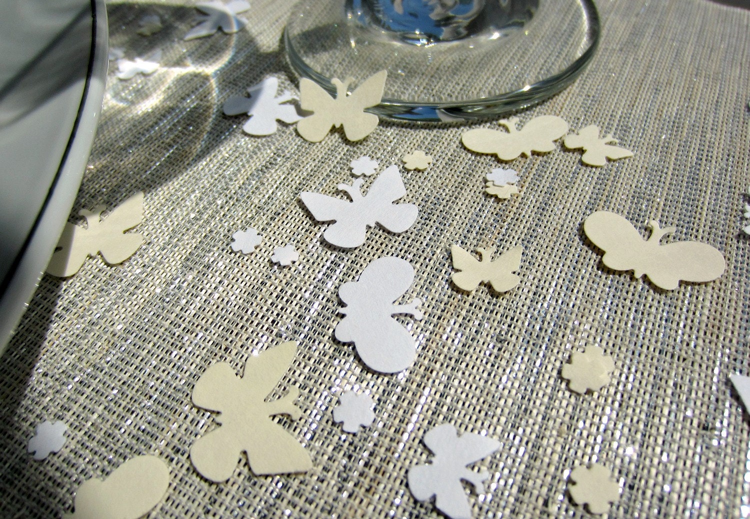 Butterfly and Flower Confetti, Wedding Decorations, Table Scatter, Aisle Decor