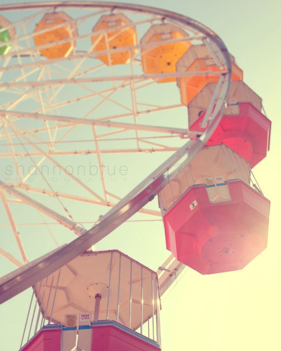 ferris wheel / 8x10 fine art carnival photograph / carnival ride sunlight amusement park photography