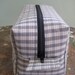 Mens plaid boxy toiletry bag from upcycled shirt