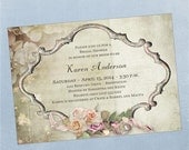 Vintage Victorian Frame Bridal Shower Invitation   Printable, Digital File