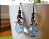 Blue Quartz Tanzanite Earrings Artisan Sterling Silver