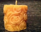 Rose Textured  Beeswax Pillar Candle 2.5"x3"