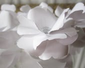 5 White Handmade Paper Flowers