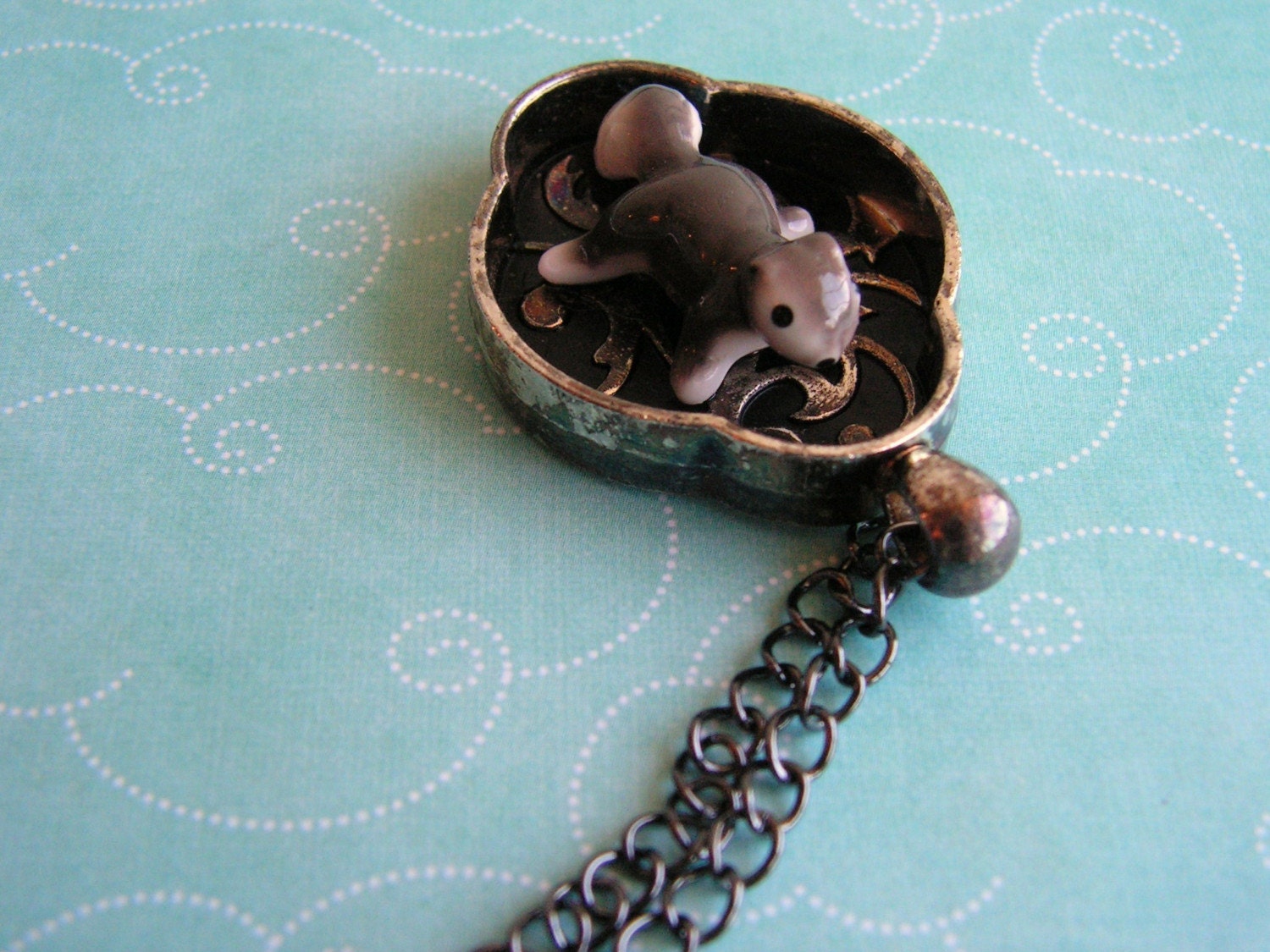 Tiny Ceramic Squirrel Necklace