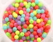 8mm Neon Gumball Bubblegum Resin Beads - 150 pc set