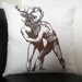 Young Bucks Brawling silkscreened cotton canvas throw pillow 18x18 inches