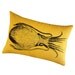 Cuttlefish squid silk screened cotton canvas throw pillow 12x18 inch black on yellow