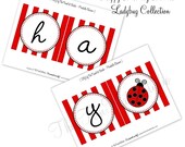 Ladybug Party Printable Happy Birthday Banner by The TomKat Studio