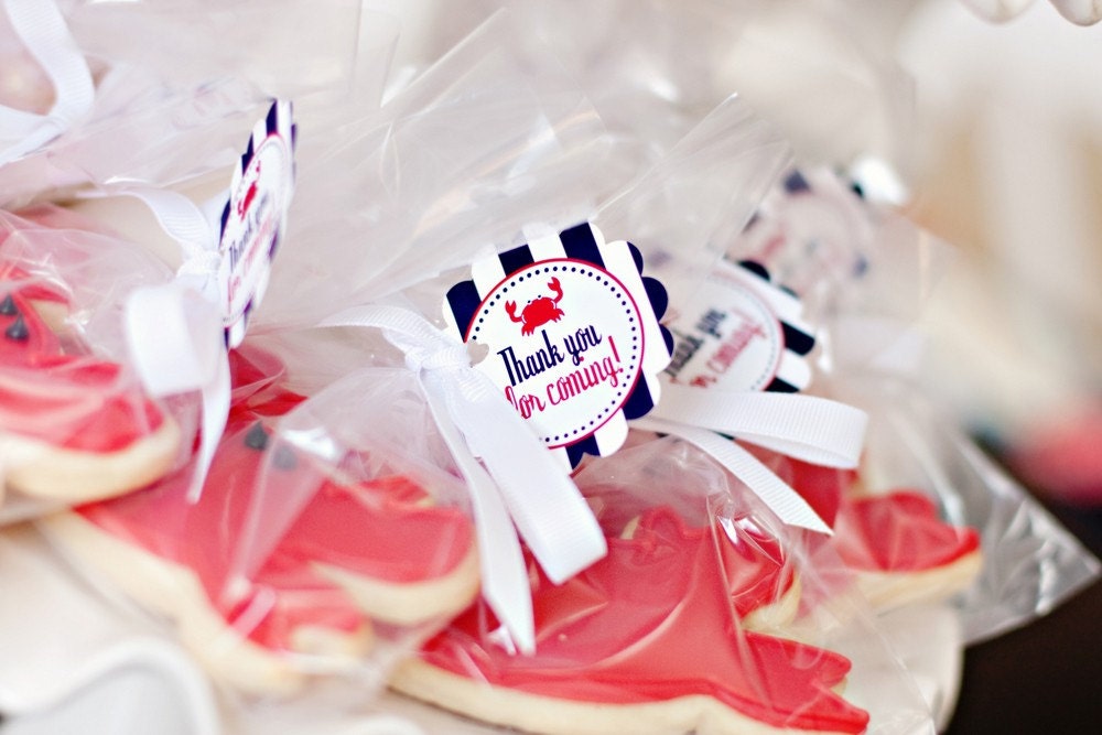Nautical Crab Party Printable Favor Tags by The TomKat Studio