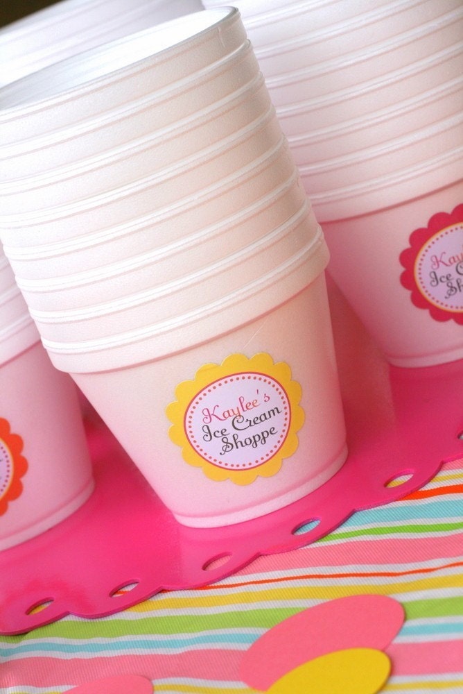 Ice Cream Shoppe Labels - Printable Birthday Party Collection - The TomKat Studio