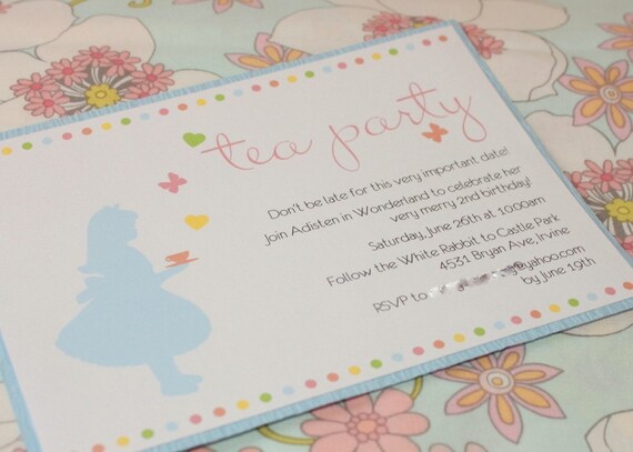 PRINTABLE INVITATION Design - Alice in Wonderland Inspired Birthday Party Collection - PASTELS - The TomKat Studio Il_570xn