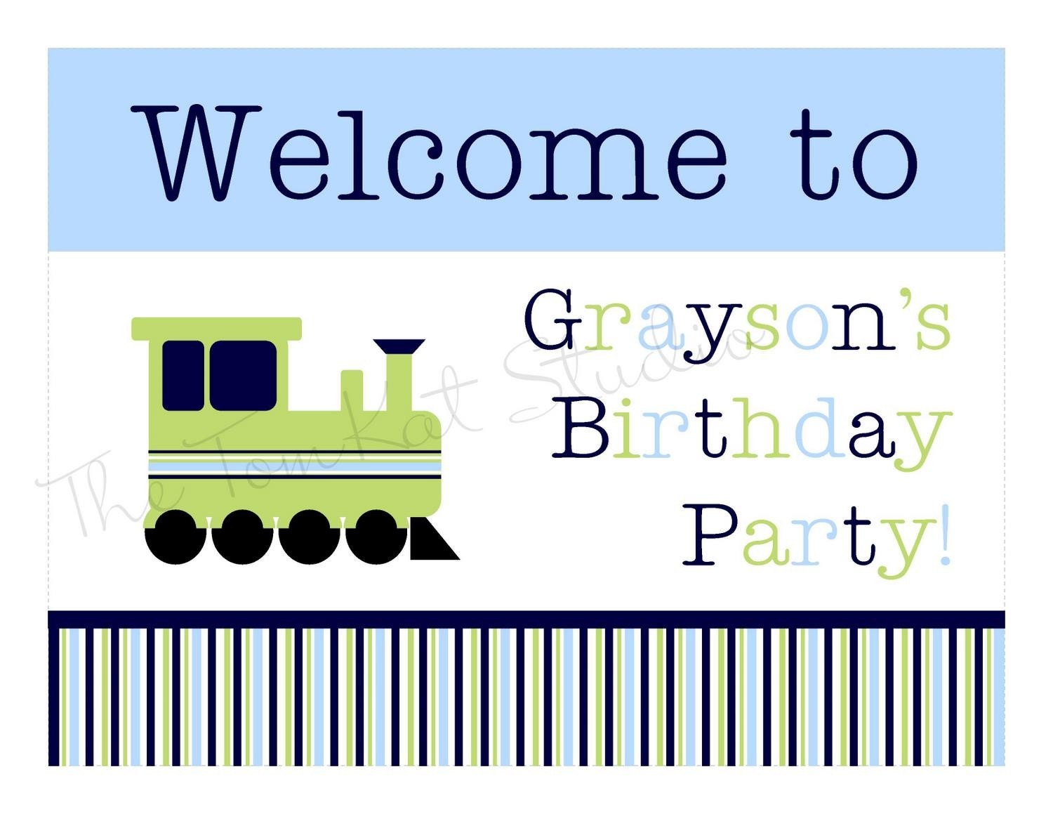 Train Party Printable Welcome Sign by The TomKat Studio Il_570xn