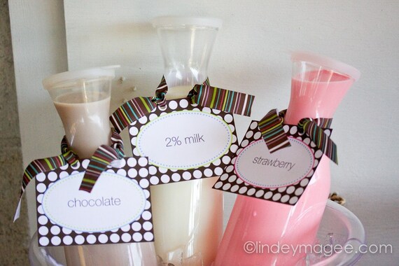 PRINTABLE Fancy Labels - Milk & Cookies Party Collection - The TomKat Studio Il_570xn
