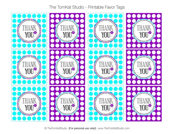 PRINTABLE Favor Tags - Pajama Party Collection - The TomKat Studio Il_570xn
