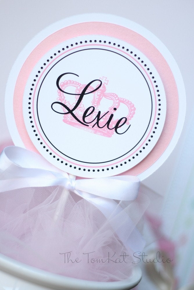 PRINTABLE 4 INCH Party Circles - Vintage Princess Birthday Party Collection - DIY by The TomKat Studio