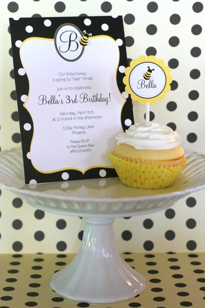 Bumble Bee Party Printable Favor Tags by The TomKat Studio